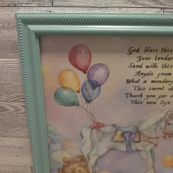 Home‎ Interiors Gifts picture Ava Freeman rocking horse teddy bear God bless - Picture 4 of 8